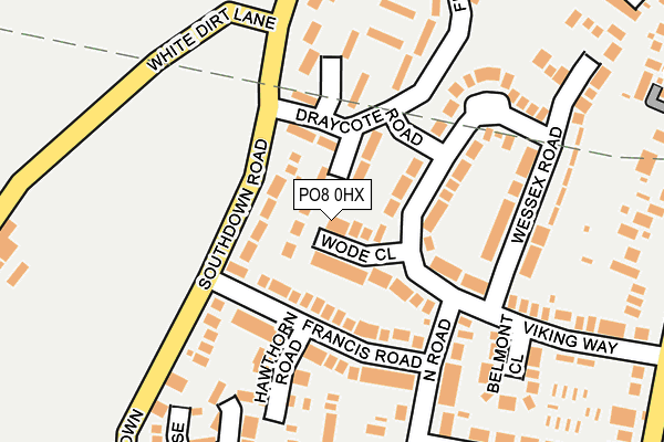PO8 0HX map - OS OpenMap – Local (Ordnance Survey) PO8 0HX map - OS OpenMap – Local (Ordnance Survey)
