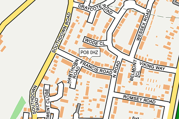 PO8 0HZ map - OS OpenMap – Local (Ordnance Survey) PO8 0HZ map - OS OpenMap – Local (Ordnance Survey)