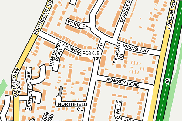 PO8 0JB map - OS OpenMap – Local (Ordnance Survey) PO8 0JB map - OS OpenMap – Local (Ordnance Survey)
