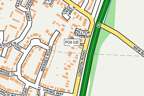 PO8 0JE map - OS OpenMap – Local (Ordnance Survey)