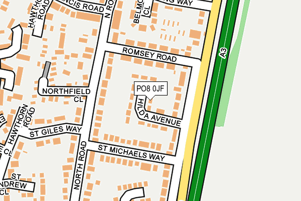 PO8 0JF map - OS OpenMap – Local (Ordnance Survey) PO8 0JF map - OS OpenMap – Local (Ordnance Survey)