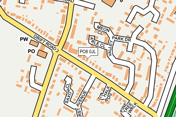 PO8 0JL map - OS OpenMap – Local (Ordnance Survey) PO8 0JL map - OS OpenMap – Local (Ordnance Survey)