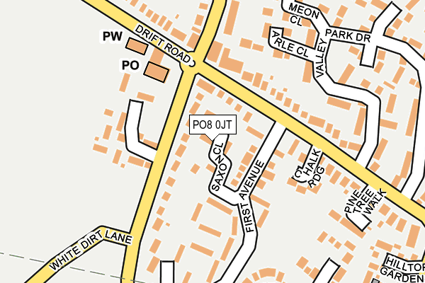 PO8 0JT map - OS OpenMap – Local (Ordnance Survey) PO8 0JT map - OS OpenMap – Local (Ordnance Survey)