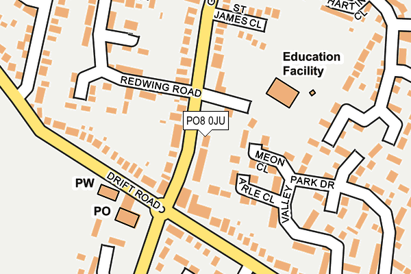 PO8 0JU map - OS OpenMap – Local (Ordnance Survey) PO8 0JU map - OS OpenMap – Local (Ordnance Survey)