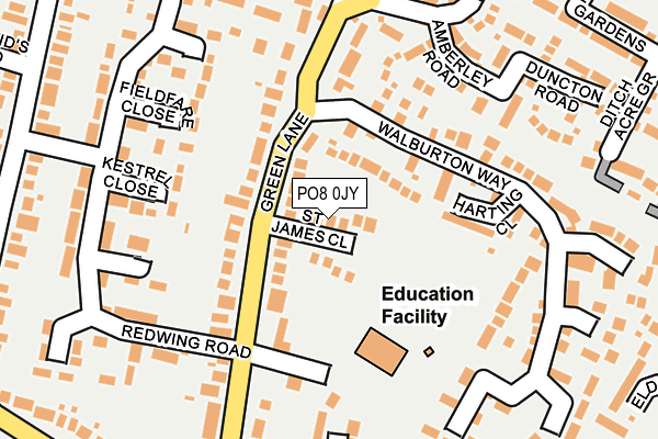 PO8 0JY map - OS OpenMap – Local (Ordnance Survey) PO8 0JY map - OS OpenMap – Local (Ordnance Survey)