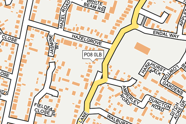 PO8 0LB map - OS OpenMap – Local (Ordnance Survey) PO8 0LB map - OS OpenMap – Local (Ordnance Survey)