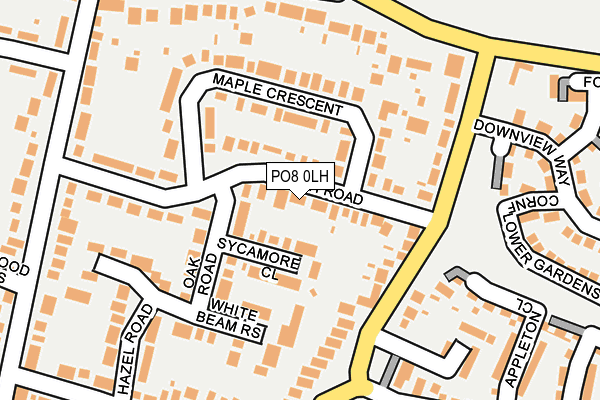 PO8 0LH map - OS OpenMap – Local (Ordnance Survey) PO8 0LH map - OS OpenMap – Local (Ordnance Survey)