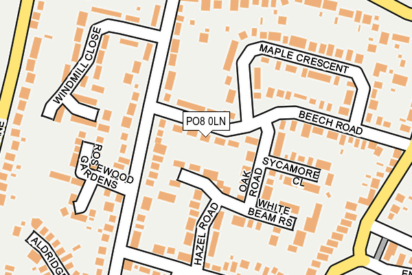 PO8 0LN map - OS OpenMap – Local (Ordnance Survey) PO8 0LN map - OS OpenMap – Local (Ordnance Survey)