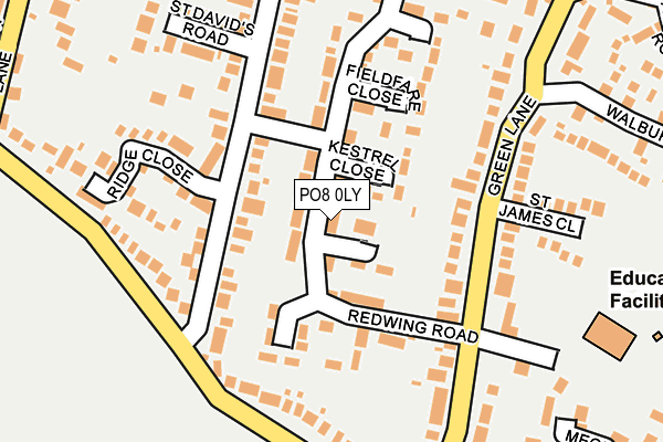 PO8 0LY map - OS OpenMap – Local (Ordnance Survey) PO8 0LY map - OS OpenMap – Local (Ordnance Survey)