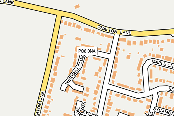PO8 0NA map - OS OpenMap – Local (Ordnance Survey) PO8 0NA map - OS OpenMap – Local (Ordnance Survey)