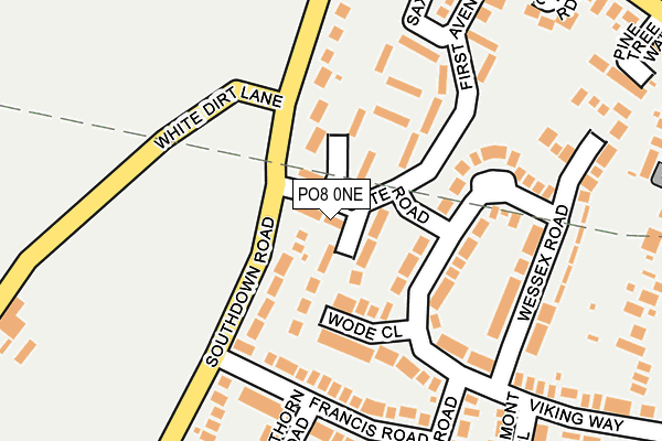 PO8 0NE map - OS OpenMap – Local (Ordnance Survey) PO8 0NE map - OS OpenMap – Local (Ordnance Survey)