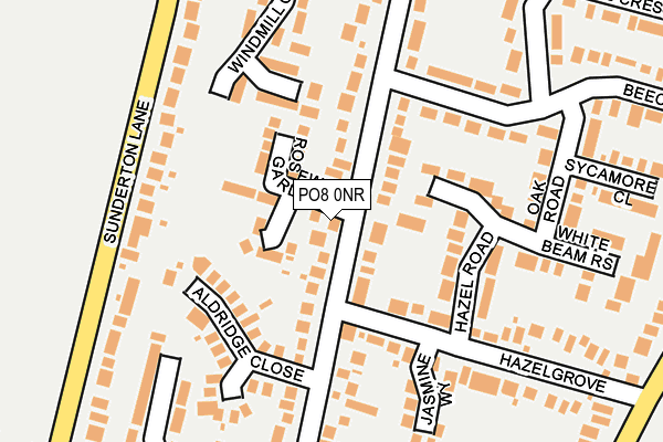 PO8 0NR map - OS OpenMap – Local (Ordnance Survey) PO8 0NR map - OS OpenMap – Local (Ordnance Survey)