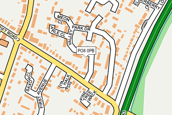 PO8 0PB map - OS OpenMap – Local (Ordnance Survey) PO8 0PB map - OS OpenMap – Local (Ordnance Survey)