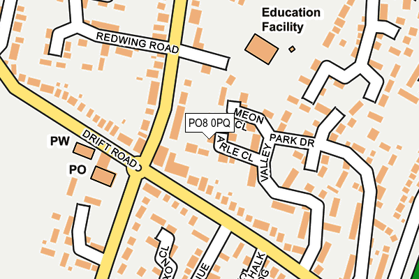 PO8 0PQ map - OS OpenMap – Local (Ordnance Survey)