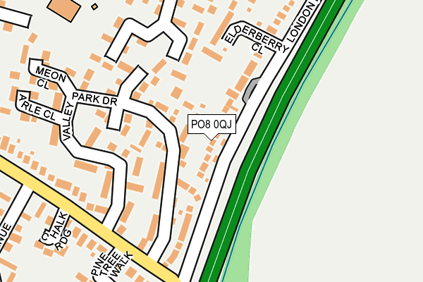 PO8 0QJ map - OS OpenMap – Local (Ordnance Survey) PO8 0QJ map - OS OpenMap – Local (Ordnance Survey)