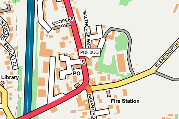 PO8 0QQ map - OS OpenMap – Local (Ordnance Survey) PO8 0QQ map - OS OpenMap – Local (Ordnance Survey)