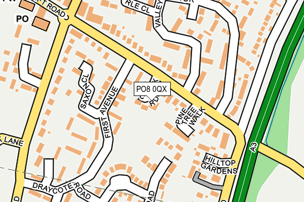 PO8 0QX map - OS OpenMap – Local (Ordnance Survey) PO8 0QX map - OS OpenMap – Local (Ordnance Survey)