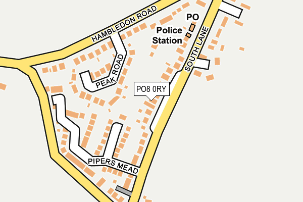 PO8 0RY map - OS OpenMap – Local (Ordnance Survey) PO8 0RY map - OS OpenMap – Local (Ordnance Survey)