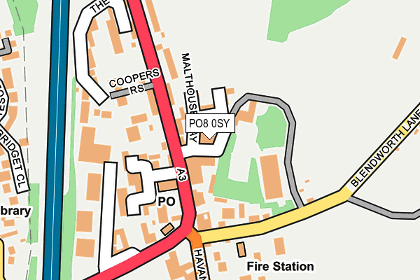 PO8 0SY map - OS OpenMap – Local (Ordnance Survey) PO8 0SY map - OS OpenMap – Local (Ordnance Survey)