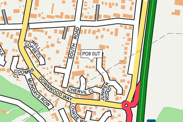 PO8 0UT map - OS OpenMap – Local (Ordnance Survey) PO8 0UT map - OS OpenMap – Local (Ordnance Survey)