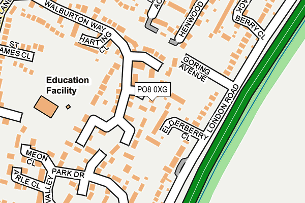 PO8 0XG map - OS OpenMap – Local (Ordnance Survey) PO8 0XG map - OS OpenMap – Local (Ordnance Survey)
