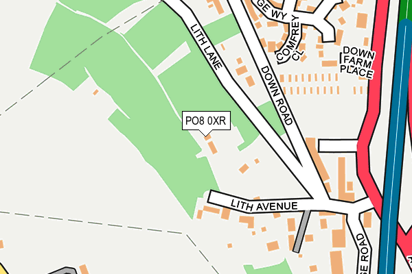 PO8 0XR map - OS OpenMap – Local (Ordnance Survey) PO8 0XR map - OS OpenMap – Local (Ordnance Survey)
