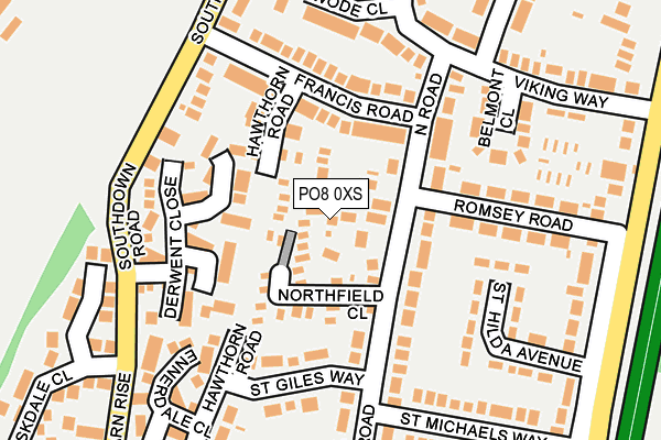 PO8 0XS map - OS OpenMap – Local (Ordnance Survey) PO8 0XS map - OS OpenMap – Local (Ordnance Survey)