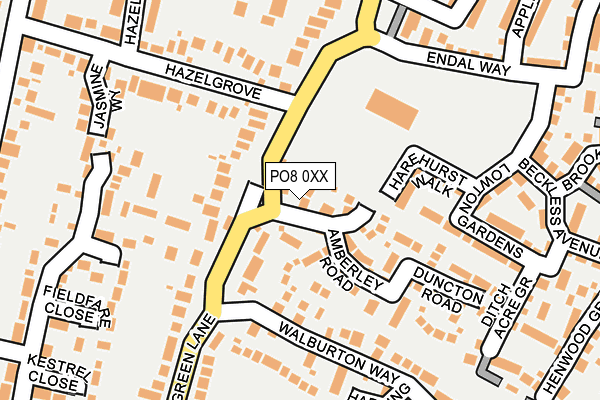 PO8 0XX map - OS OpenMap – Local (Ordnance Survey) PO8 0XX map - OS OpenMap – Local (Ordnance Survey)
