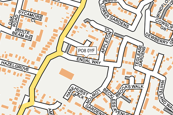 PO8 0YF map - OS OpenMap – Local (Ordnance Survey) PO8 0YF map - OS OpenMap – Local (Ordnance Survey)