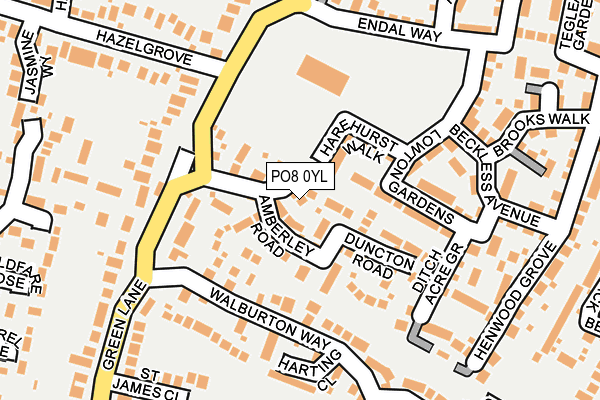 PO8 0YL map - OS OpenMap – Local (Ordnance Survey) PO8 0YL map - OS OpenMap – Local (Ordnance Survey)