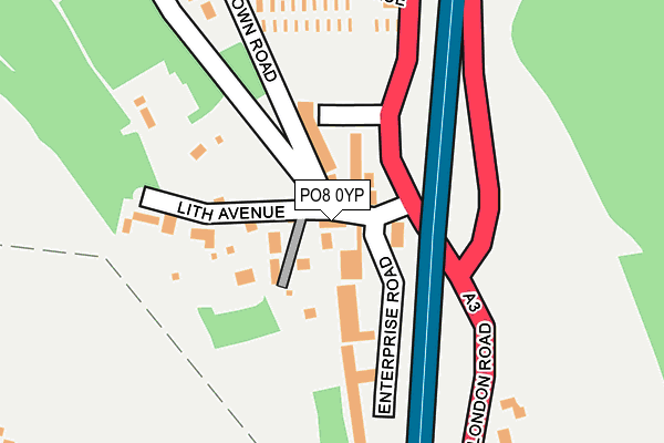 PO8 0YP map - OS OpenMap – Local (Ordnance Survey) PO8 0YP map - OS OpenMap – Local (Ordnance Survey)