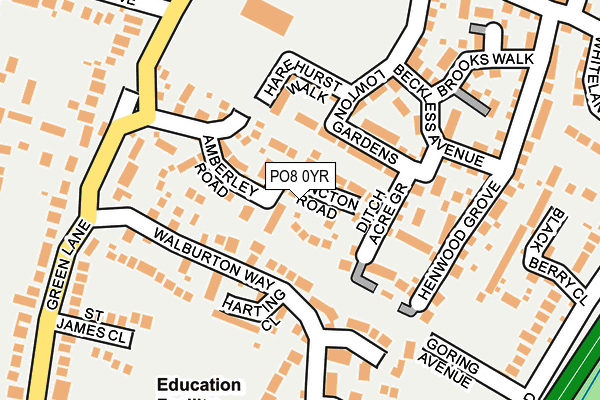 PO8 0YR map - OS OpenMap – Local (Ordnance Survey) PO8 0YR map - OS OpenMap – Local (Ordnance Survey)