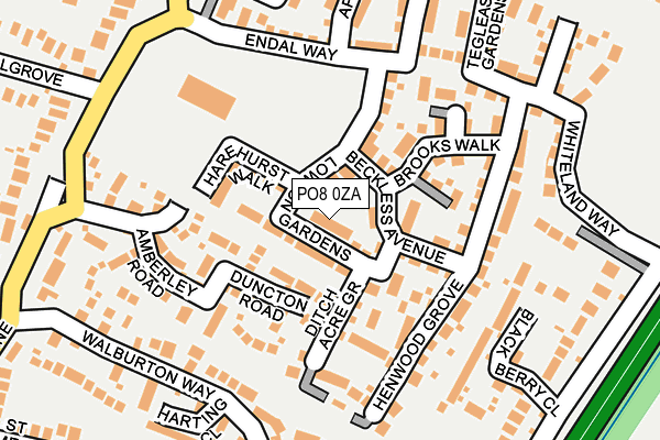 PO8 0ZA map - OS OpenMap – Local (Ordnance Survey) PO8 0ZA map - OS OpenMap – Local (Ordnance Survey)