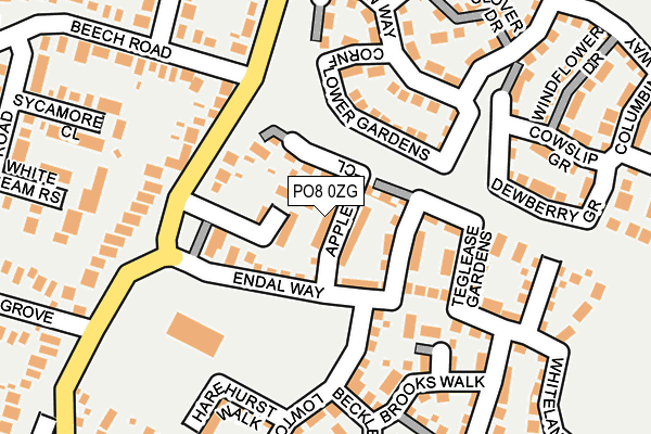 PO8 0ZG map - OS OpenMap – Local (Ordnance Survey)