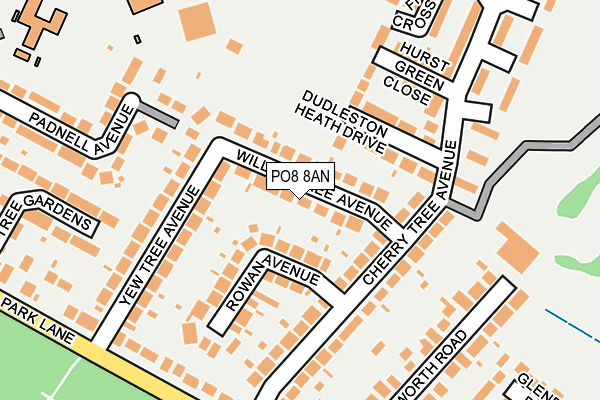 PO8 8AN map - OS OpenMap – Local (Ordnance Survey) PO8 8AN map - OS OpenMap – Local (Ordnance Survey)
