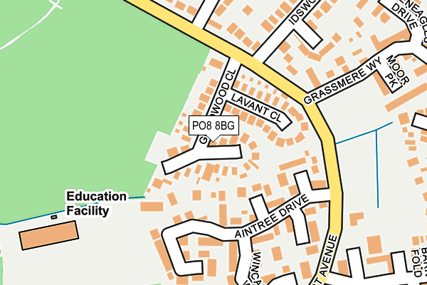 PO8 8BG map - OS OpenMap – Local (Ordnance Survey) PO8 8BG map - OS OpenMap – Local (Ordnance Survey)
