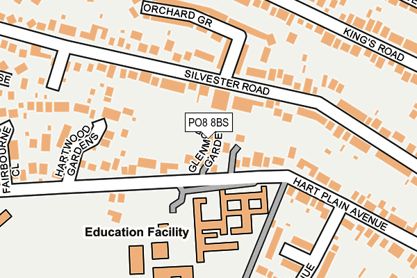 PO8 8BS map - OS OpenMap – Local (Ordnance Survey) PO8 8BS map - OS OpenMap – Local (Ordnance Survey)