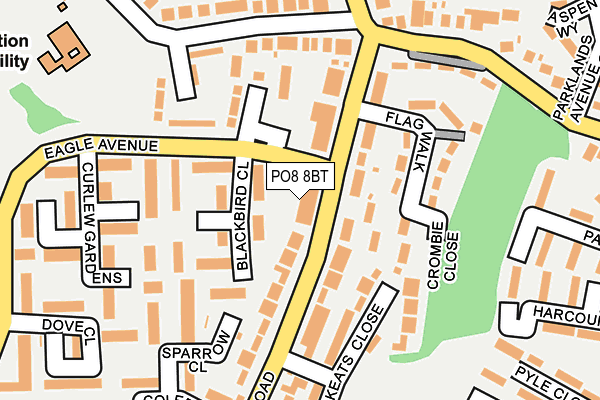 PO8 8BT map - OS OpenMap – Local (Ordnance Survey)