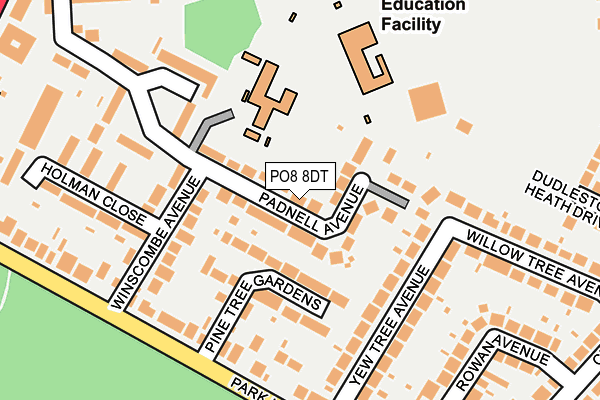 PO8 8DT map - OS OpenMap – Local (Ordnance Survey)
