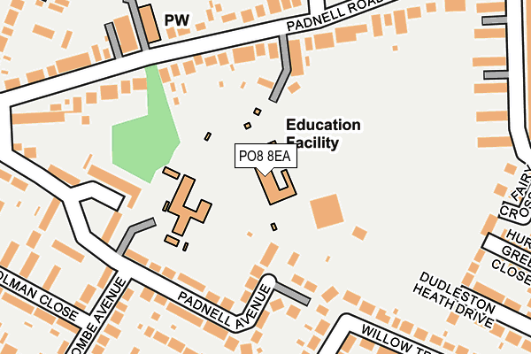 PO8 8EA map - OS OpenMap – Local (Ordnance Survey) PO8 8EA map - OS OpenMap – Local (Ordnance Survey)