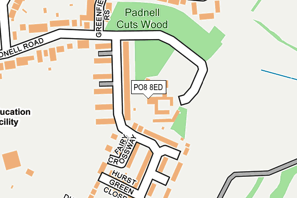 PO8 8ED map - OS OpenMap – Local (Ordnance Survey) PO8 8ED map - OS OpenMap – Local (Ordnance Survey)