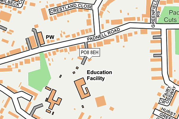 PO8 8EH map - OS OpenMap – Local (Ordnance Survey) PO8 8EH map - OS OpenMap – Local (Ordnance Survey)