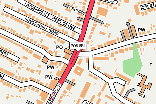 PO8 8EJ map - OS OpenMap – Local (Ordnance Survey) PO8 8EJ map - OS OpenMap – Local (Ordnance Survey)