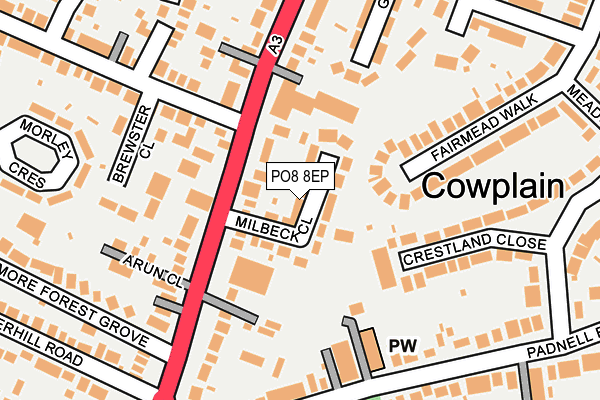PO8 8EP map - OS OpenMap – Local (Ordnance Survey)