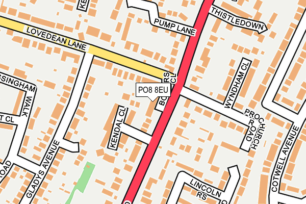 PO8 8EU map - OS OpenMap – Local (Ordnance Survey) PO8 8EU map - OS OpenMap – Local (Ordnance Survey)