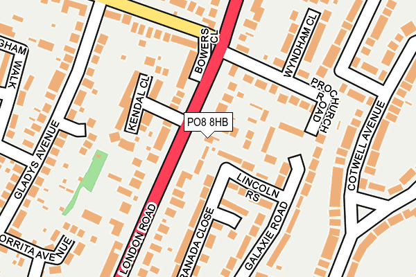 PO8 8HB map - OS OpenMap – Local (Ordnance Survey) PO8 8HB map - OS OpenMap – Local (Ordnance Survey)