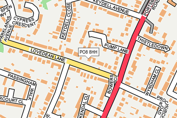 PO8 8HH map - OS OpenMap – Local (Ordnance Survey) PO8 8HH map - OS OpenMap – Local (Ordnance Survey)