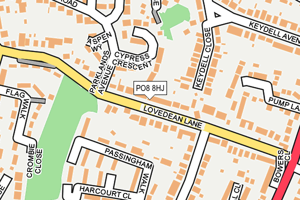 PO8 8HJ map - OS OpenMap – Local (Ordnance Survey) PO8 8HJ map - OS OpenMap – Local (Ordnance Survey)