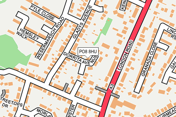PO8 8HU map - OS OpenMap – Local (Ordnance Survey) PO8 8HU map - OS OpenMap – Local (Ordnance Survey)