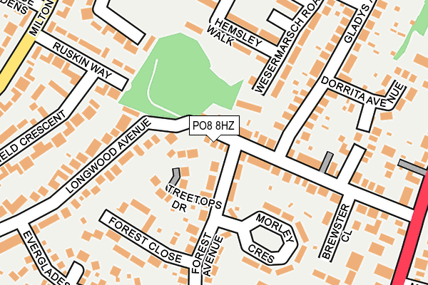 PO8 8HZ map - OS OpenMap – Local (Ordnance Survey) PO8 8HZ map - OS OpenMap – Local (Ordnance Survey)